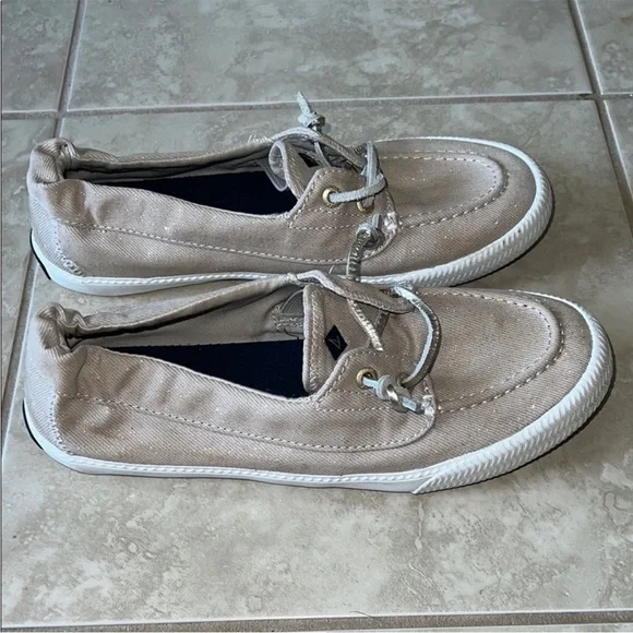 Sperry | Women’s Size 7 Light Beige/Pink with Sparkles Boat Shoes - Picture 5 of 8
